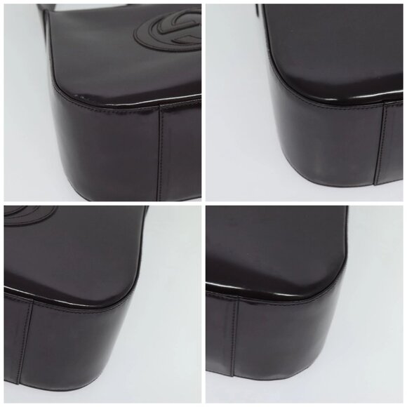 GUCCI Shoulder Bag Patent leather Navy Silver Auth - Picture 16 of 16